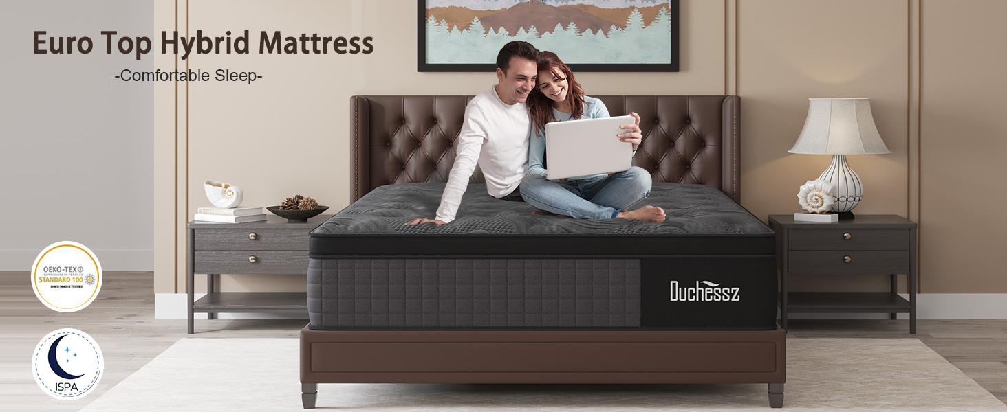 10"12"14" Twin Full Queen King Size Mattress in a Box Hybrid Spring Memory Foam, Medium Firm Ergonomic Mattress