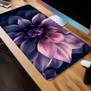 Lotus Flower Pattern Mouse Pad, 1 Count Large Gaming Mouse Pad, Non-slip Rubber Base & Stitched Edge Desk Pad for Home Office Laptop PC, Gaming Mousepad, Desk Accessories