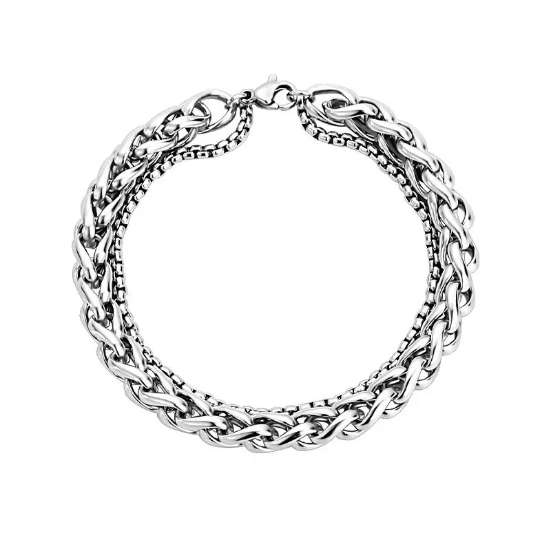 QUEENDO double-layered dragon bone bracelet is light luxury, fashionable, high-end, simple, versatile, and features a unique design.gf gift non tarnish jewelry funky unique accessoriesfunky unique accessories gf gift gifts for women