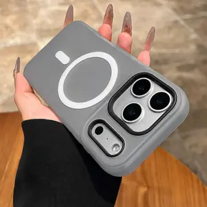 Phone Case - Luxury Candy-Colored 2-In-1 Magnetic Phone Case Compatible with Iphone 17 Pro Max, Air 16, 15, 14, 13, 12 Pro Max Plus Protective Cover, Frosted Soft Shell with Magnetic Wireless Charging, Shockproof Back Cover for 17 Pro Max Protector