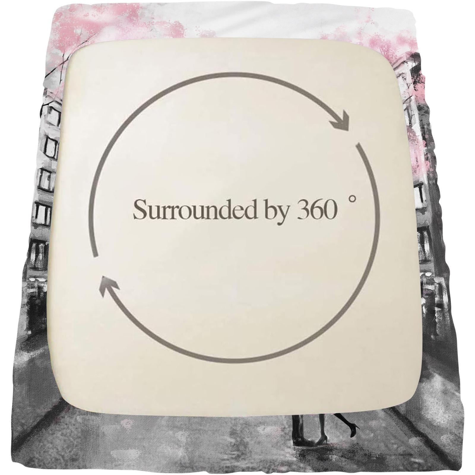 Paris Tower Print Bed Sheet Set, Comfortable Printed Pattern, Includes 1 Fitted Sheet & 2 Pillowcases, Anti-Slip Dustproof Cover