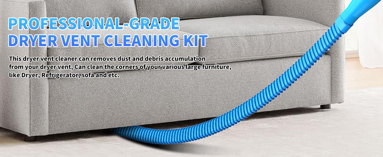 2 Pieces Dryer Vent Cleaner Kit VacuumAttachment with Brush -Multiple Combinations V1 Lint Remover Power Washer and Vacuum Hose Quickly RemovesLint home care