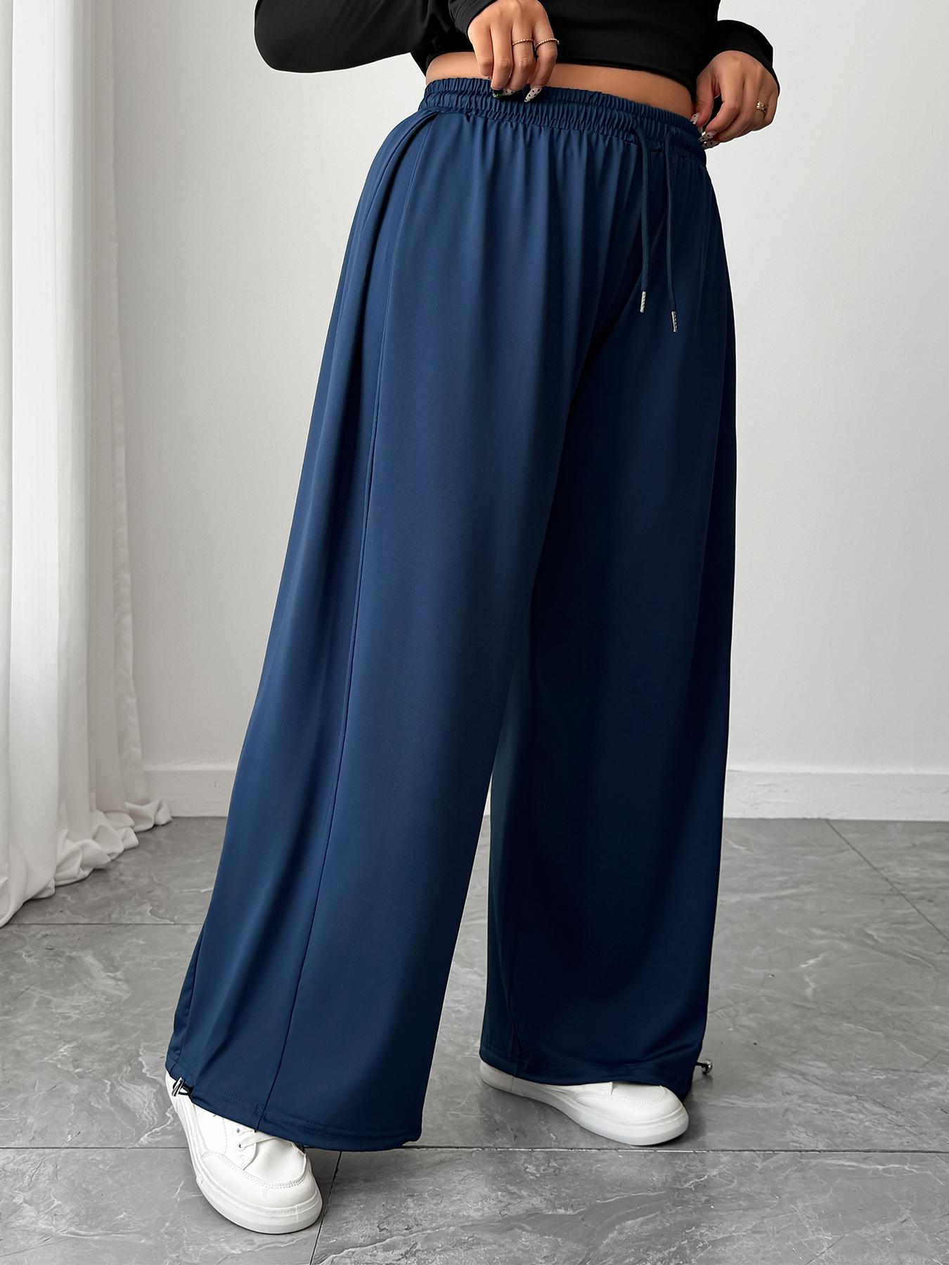 Women's High-Waisted Casual Pants, Stretchy Loose-Fit Ankle-Length Trousers for All Seasons, Gym & Outdoor Activities