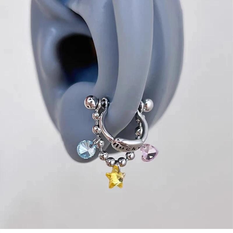 1 Pcs Excalibur Demon Sword Ear Studs, Surgical Steel Wing Helix Conch Ear Piercing Jewelry, Anti-allergic Cartilage Earring
