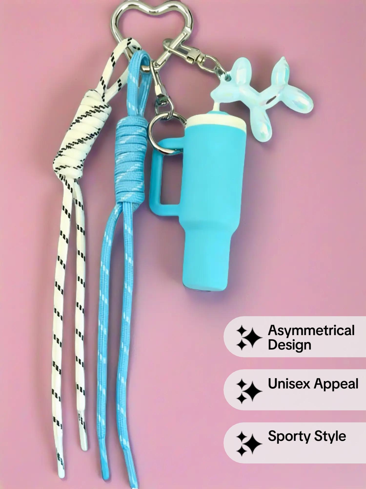 Water Cup&Balloon Dog Bag Charm Realistic Straw Cup+Balloon Dog 3d Accessories Multiple Colors Available Dopamine Vitality Sweet, Edgy, And Sassy Style Distinctive And Niche For Bags, Keys, And Earphones