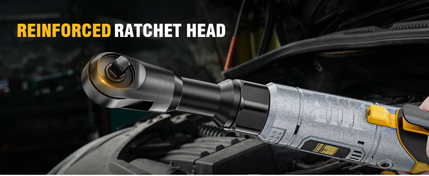 3/8" Cordless Ratchet Wrench Set, 60FT-LBS(80N.m) Electric Ratchet, 12V Extended Power Ratchet Wrench with Variable Speed, 6 Sockets, LED Light, 1/4" Adapter,1/2" Adapter,2 Batteries, Best Christmas and New Year Gift Ideas for Everyone