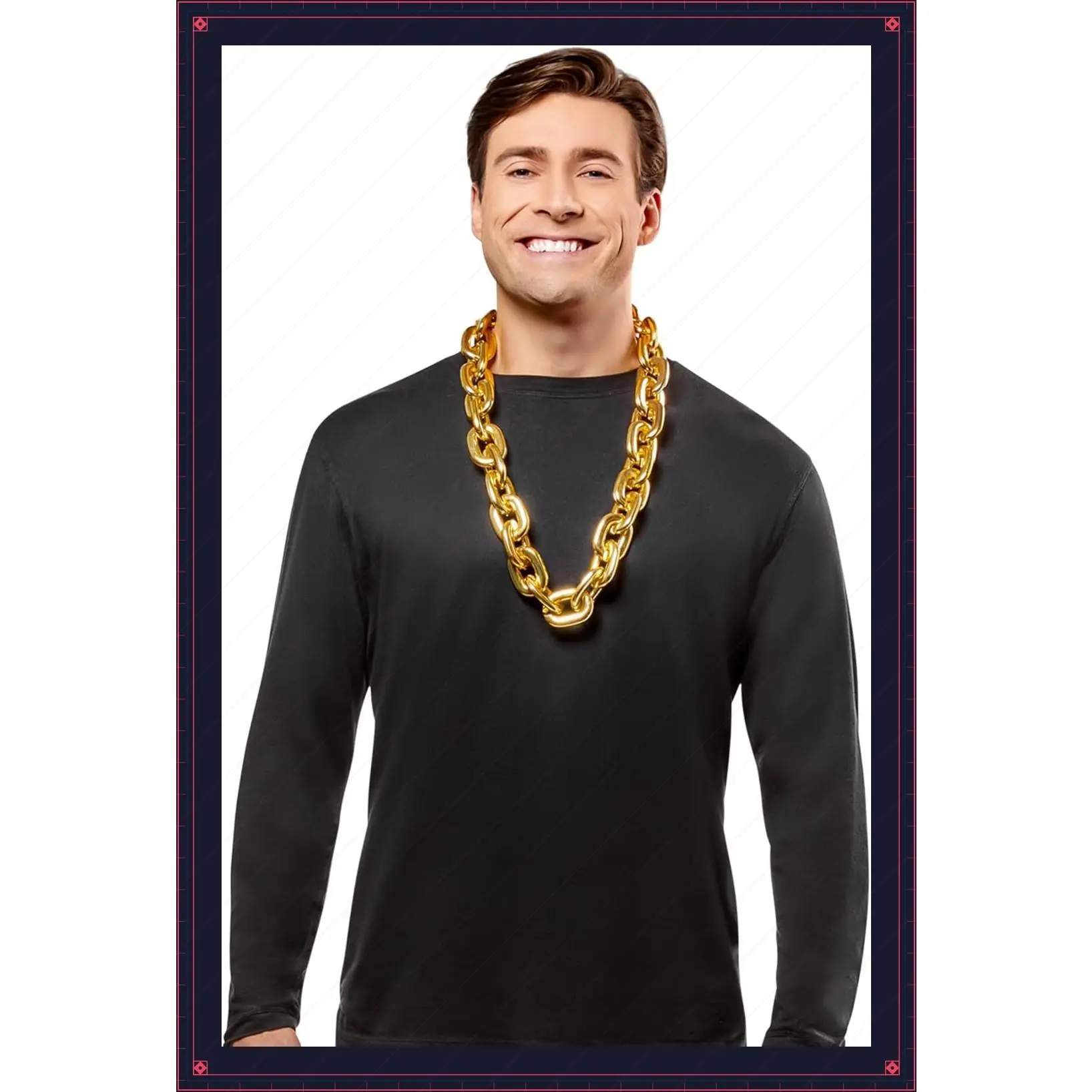 Jumbo Gold Plastic Chain Necklace Costume Accessory for Adults, Men's No SizeGift