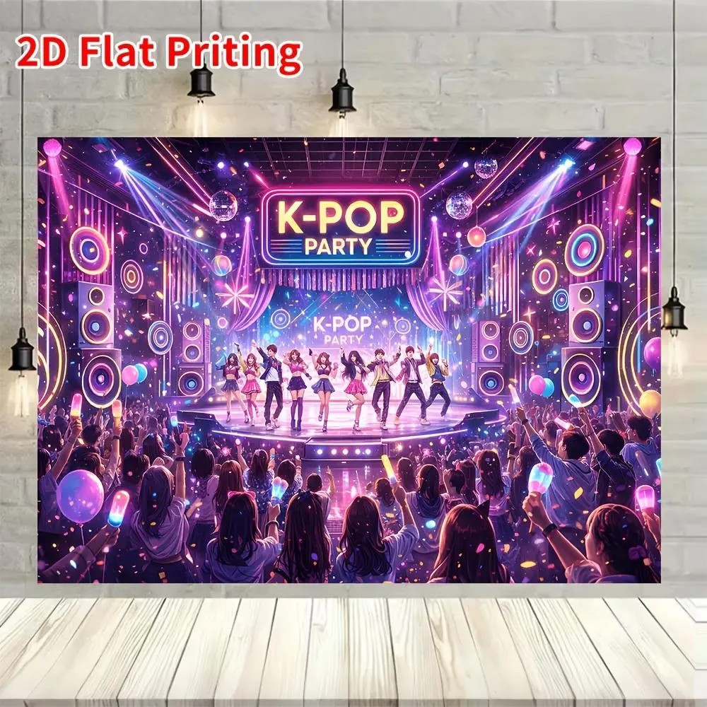 K-Pop Party Tapestry, Korean Wave Wall Decor, Idol Fan Celebration Backdrop, K-Drama Photo Booth Decoration
