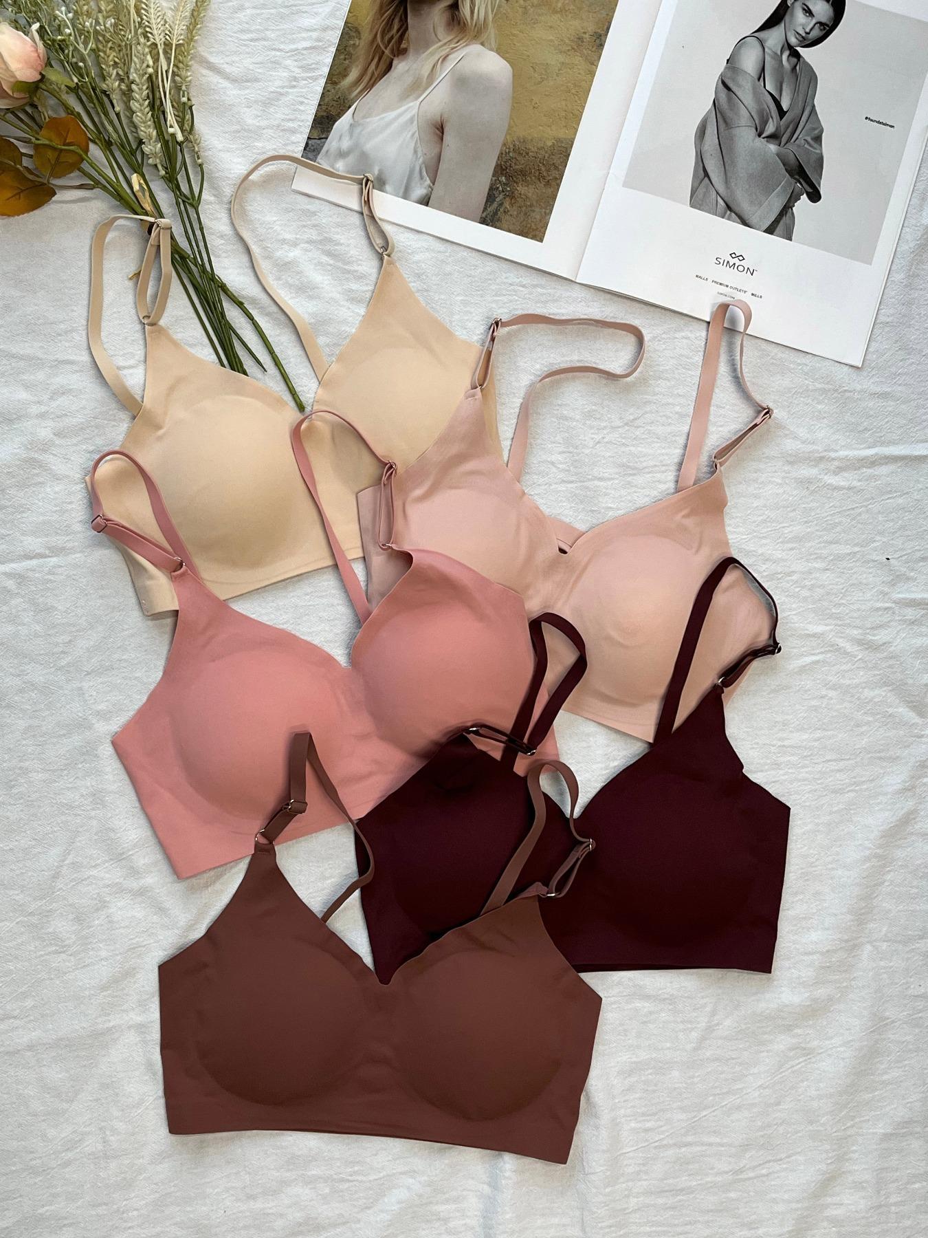 YOUKA Women's Valentine's Day Solid Wireless Seamless Supportive Bra, Autumn Winter Printed Bras, Soft Breathable Comfort Versatile Casual Style, Women's Underwear for Daily Wear Mother’s Day Love Mom Plan | Spring New Arrivals Limited Benefits