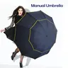 Manual Folding Umbrella, 10-Rib Double-Layer Ventilated, Windproof Water Proof Rain Sun Shelter, Business Large Umbrella, 110cm Diameter, 450g, Durable