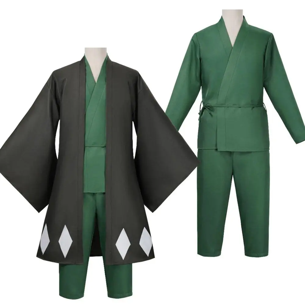 Hot Anime Bleach Cosplay Urahara Kisuke Gotei 13 Costume Kimono Uniform Cape Top Pants Hat Suit For Halloween Carnival Party