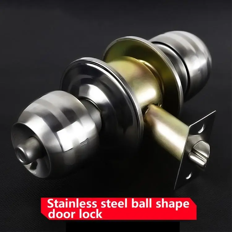 Door Knob- Stainless Steel Round Door Handle Door Knobs Lock with Keys
