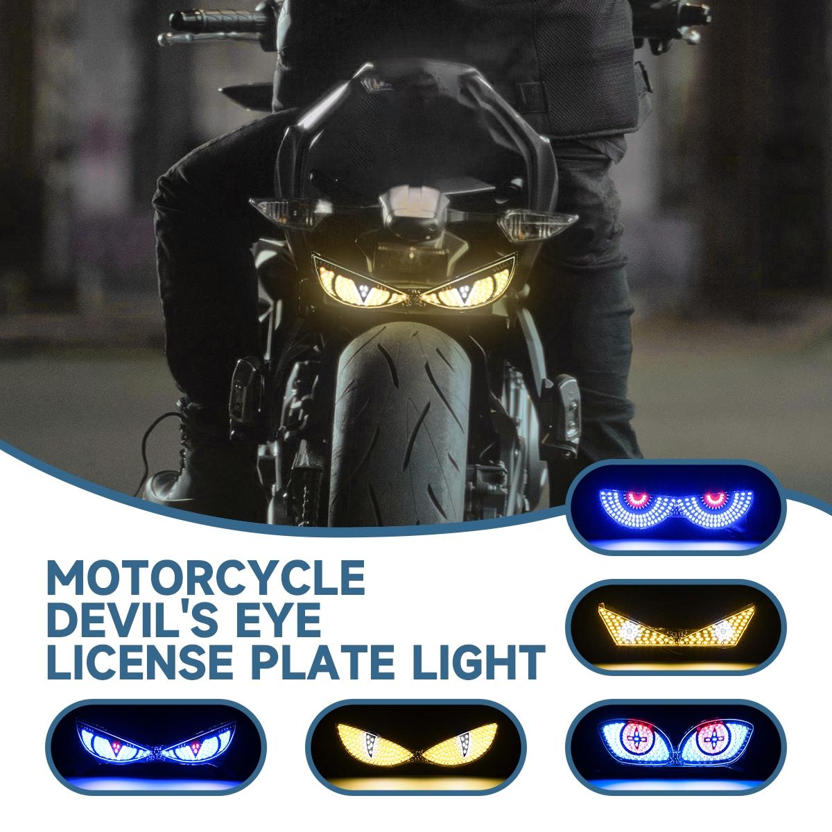 LED Motorcycle Headlight Devil Eye Cat Eye Dynamic Tail Light Car Tail Decorative Lamp Strobe Eagle Eye Lamp Motorcycle Led Lights Exterior Accessories