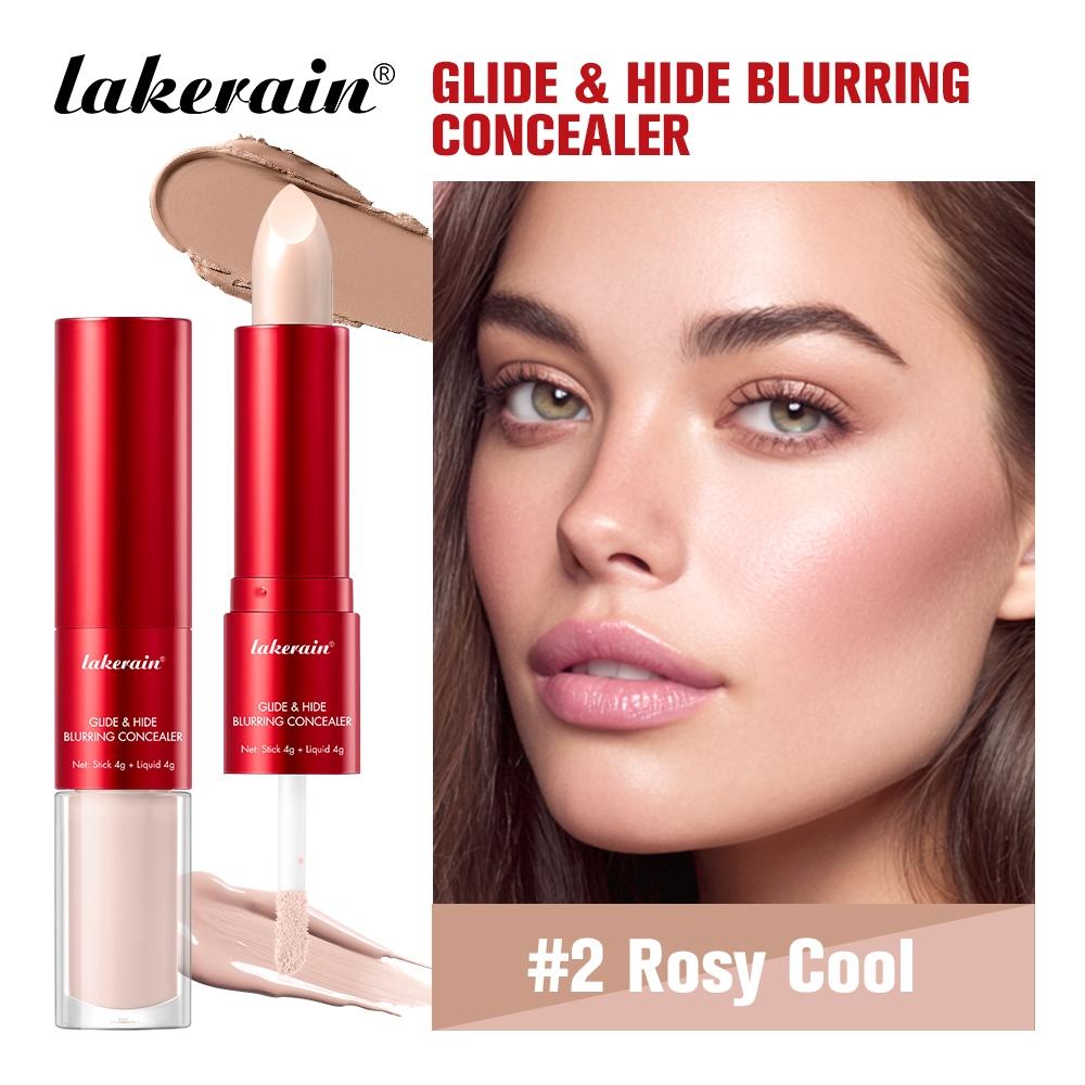 Long-lasting Glide&Hide Blurring Concealer, Concealer Foundation Hybrid, High-Coverage Concealer, Conceals Dark Circles and Wrinkles, Dual formula Including Liquid Tip & Balm Stick, Waterproof & Sweatproof, Smoothes & Brightens, Travel-Friendly Cosmetics