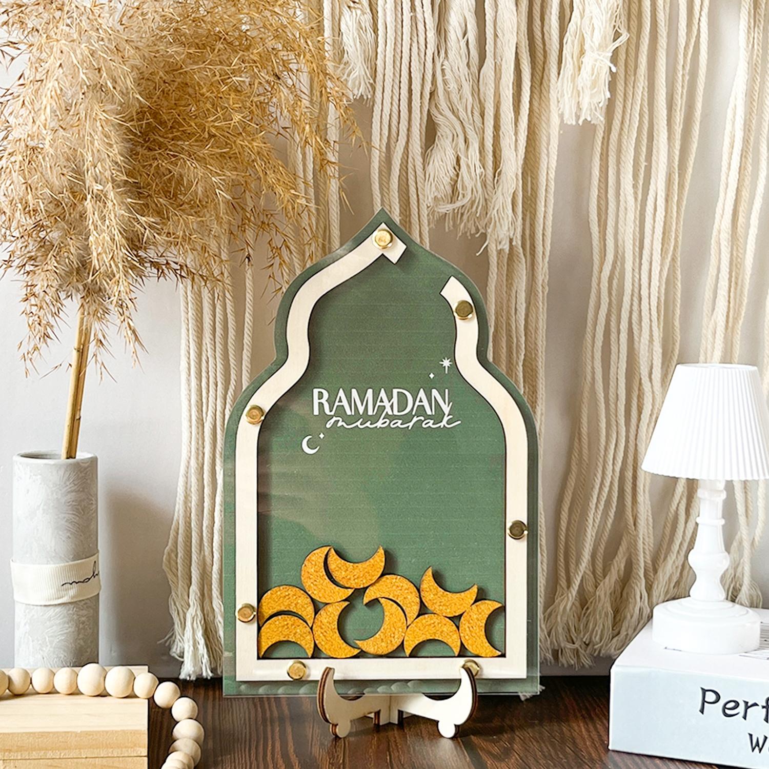 Ramadan Countdown Box, Independent Traditional Islamic Festive Eid Gift Set, Includes 31 Numbered Moons, Creative Ramadan Home Decor, Perfect Muslim Friend Gift