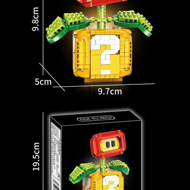 Compatible Lego Mario Carnivorous Plant Flame Flower Building Toy, Creative Model Display Piece, Trendy Play Figure