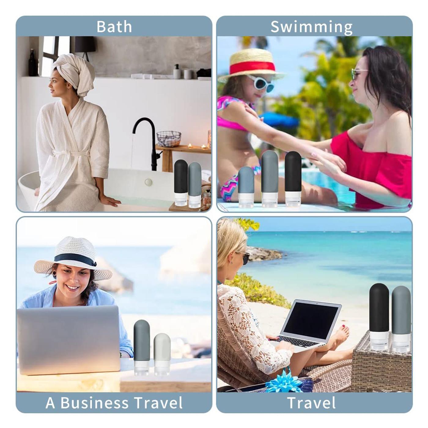 15-Piece Travel Dispenser Set, Silicone Toothbrush Holder, Leak-Proof Reusable Shampoo Conditioner Bottle, Essential Travel Accessories