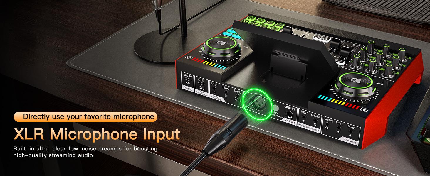 Tenlamp G10 Audio Mixer, Podcast Equipment Bundle with Studio