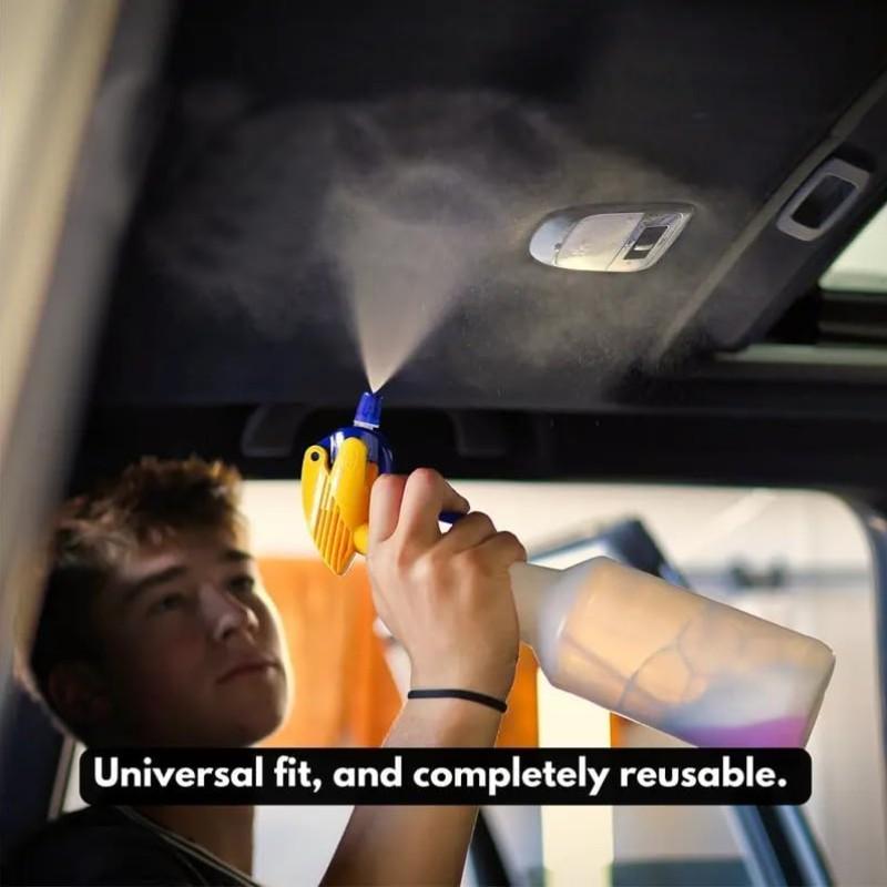 3 PCS Universal Fit 360° Spray Bottle Adapter, Includes Spray Bottle + Nozzle, Weighted Tube Replacement for Sprayers, Upside Down Multi-Angle Sprayer Attachment