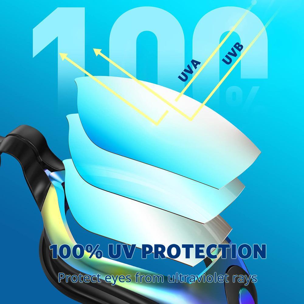 Unisex Tinted Lenses Sports Pool Goggles for Adults - Professional Fogless, 100% UV Protective, Leakproof Swimming Glasses, Anti-Fog Coating, Fashion Accessory for Pool Use