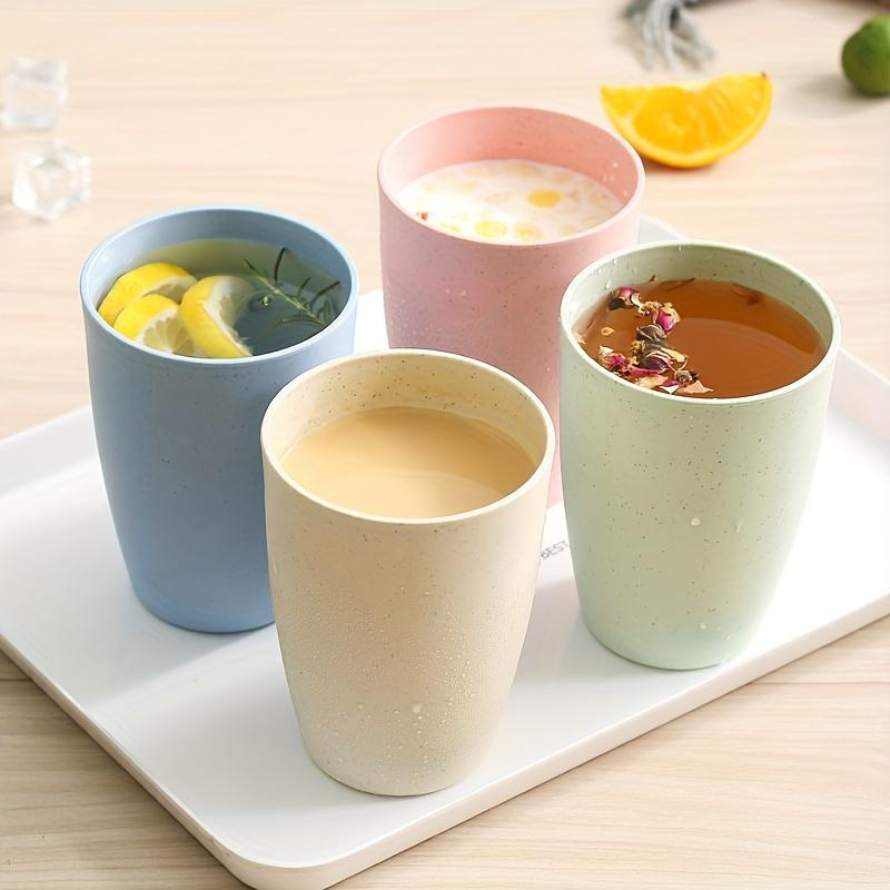 5pcs 5 Colors Reusable Plastic Cups - Multicolor, Stackable Tumblers for Kitchen, Office & Travel - Durable Drinkware, Iced Coffee Cups