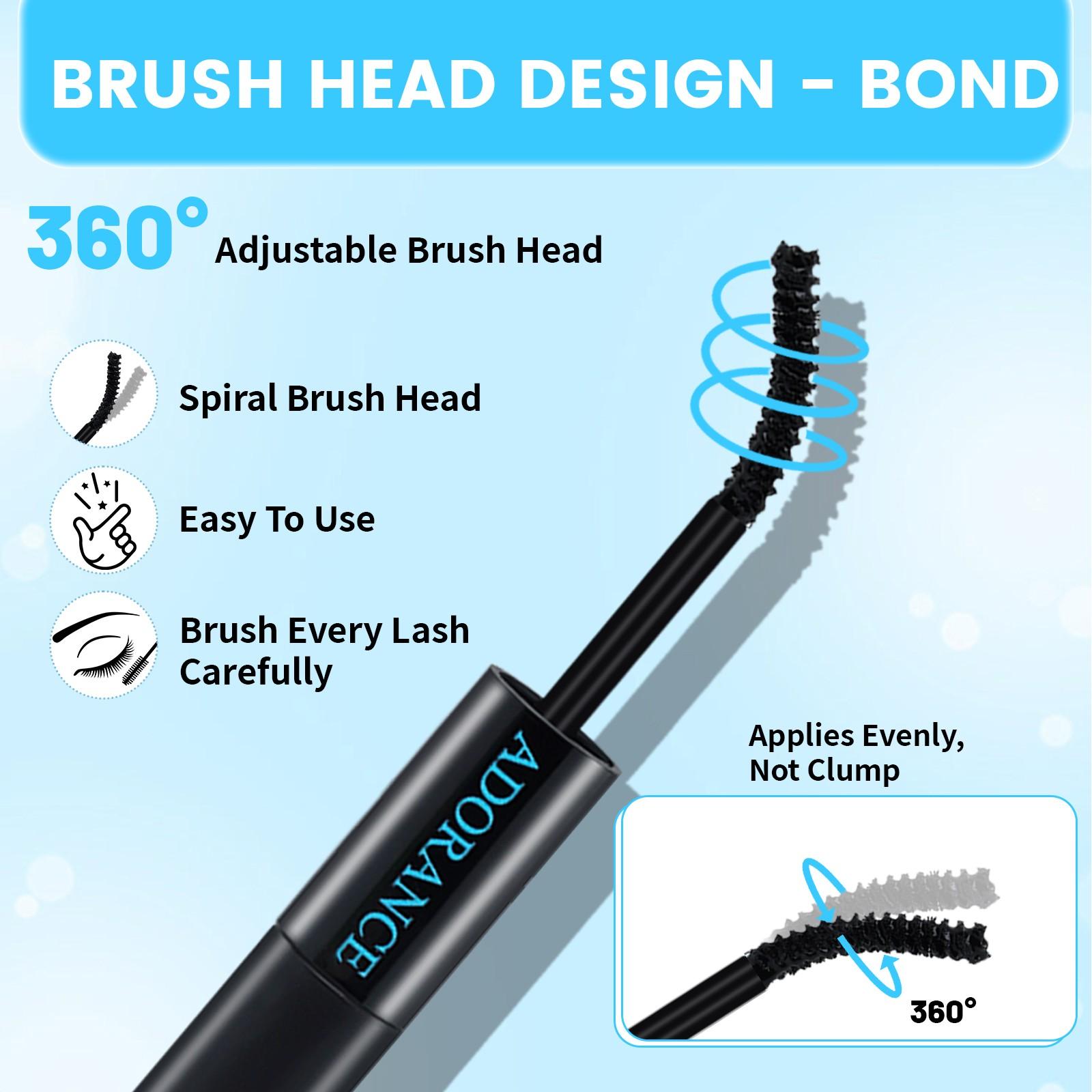 ADORANCE Waterproof Eyelash Glue (10-Count Pack), 2-in-1 Long-Lasting Lash Bond and Seal Glue, Sweat-Proof Eyelash Extension Glue for Cluster Lashes, Waterproof Eyelash Clusters