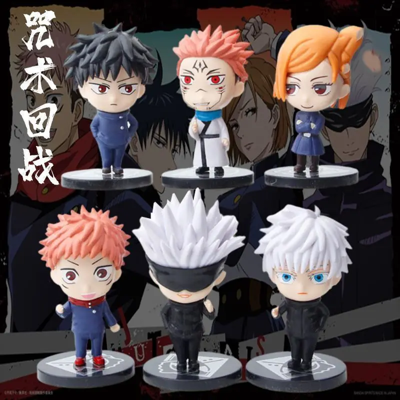 6Pcs/set Jujutsu Kaisen Anime Figure Gojo Satoru Yuji Itadori Figure Doll Toy Action Figure Yuji Itadori Fushiguro Model Toys Popular toys 2026 Hot selling toys