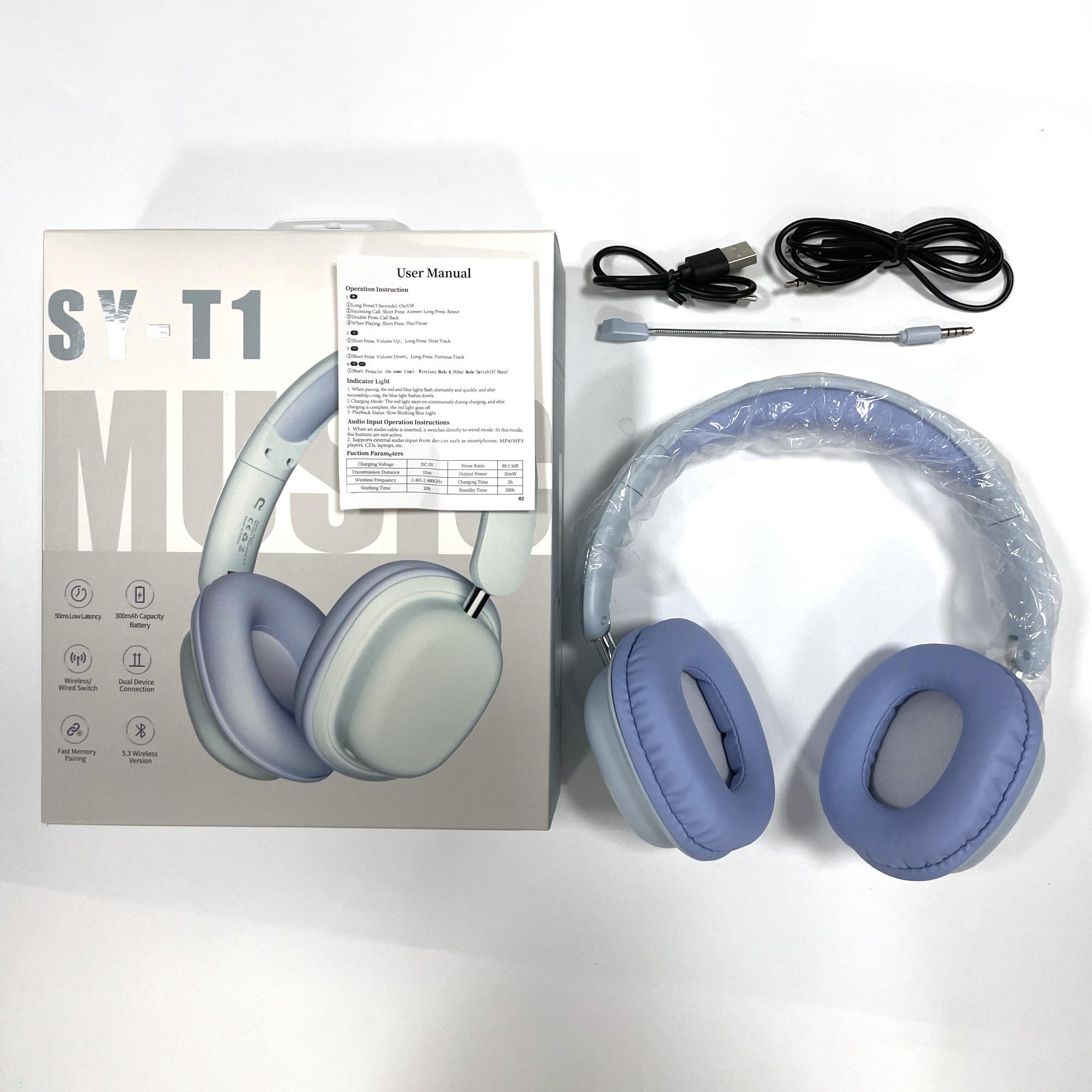 Wireless Foldable Headphones, Portable Bluetooth-compatible Headphones with Detachable Mic, Noise Cancelling Headphones for Travel Office Learning Game, Audio