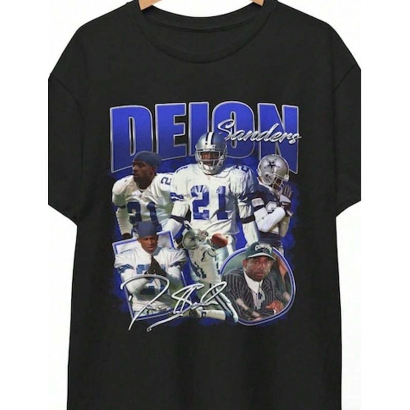 Legend Players Graphic T-Shirt, Deion Sanders Cee Dee Lamb Emmitt Smith Roger Staubach Michael Irvin Troy Aikman Tony Romo Vintage Washed Tee,  Unisex Casual Fan Apparel Perfect Gift for  Sport Fans