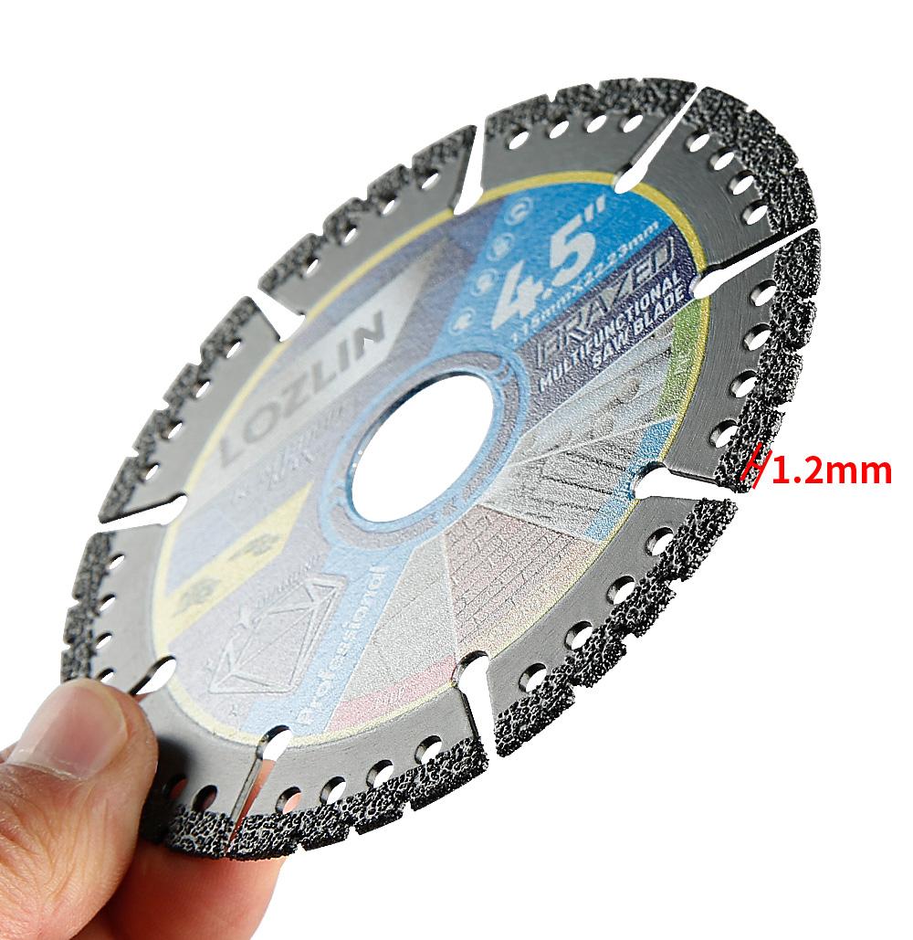 LOZLIN 4.5" Multi-Material Cutting Blades - 1PCS/3PCS Options, Dry Cut for Metal, Tile, Stone - Angle Grinder Saw Blades for Cast Iron, Marble - Tool Accessories