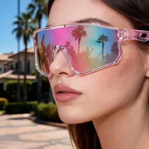 UV400 Tinted Visor Cycling Sunglasses, Windproof Wrap-Around Sports Glasses for Outdoor Riding, Driving, Tinted Visor Glasses