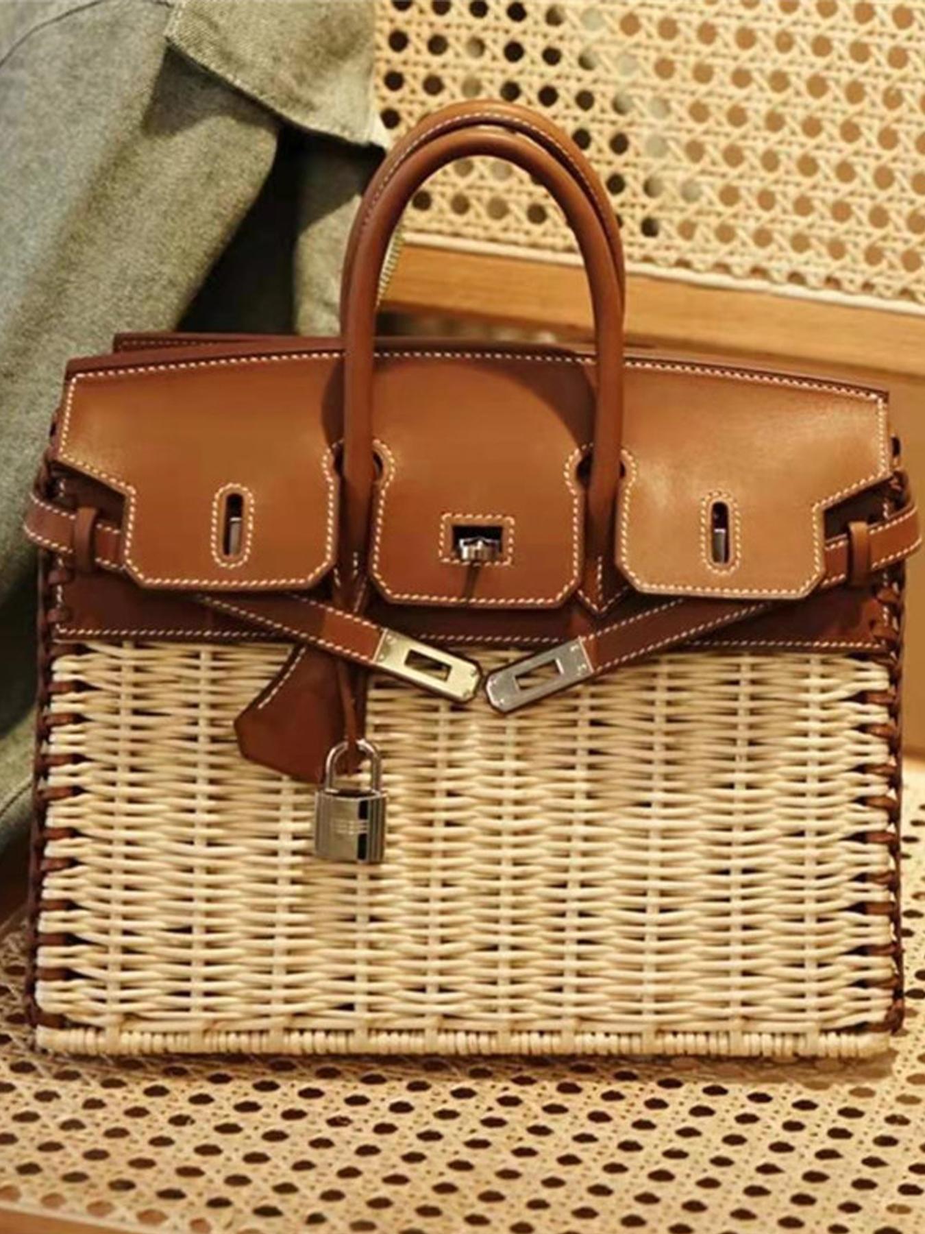 2026 Fashion Women's Handbag, Handwoven Bamboo Rattan Bag, Bir New Crossbody Shoulder Bag, High-Quality Gift Bag for Weddings and Events