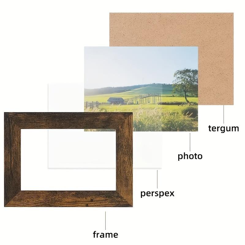 4-link wooden frame with glass - featuring a rotating plate, a 4x6 size photo display stand for collage, a hanging art wall tabletop display stand - for homnd - for home decoration, room aesthetic decoration - wedding, moving house, Christmas, Halloween