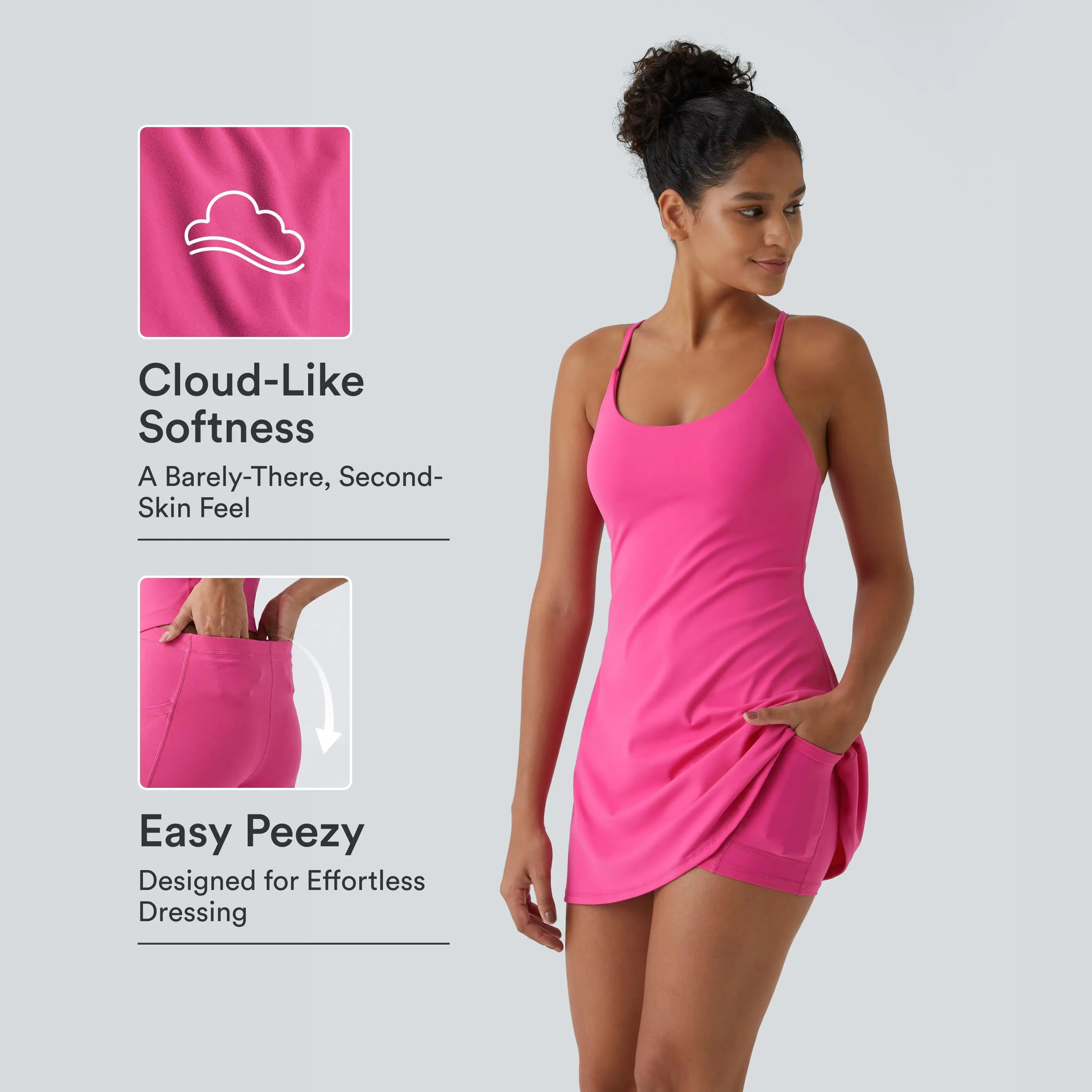 Halara SoftlyZero™ Plush Backless Active Dress-Easy Peezy Edition