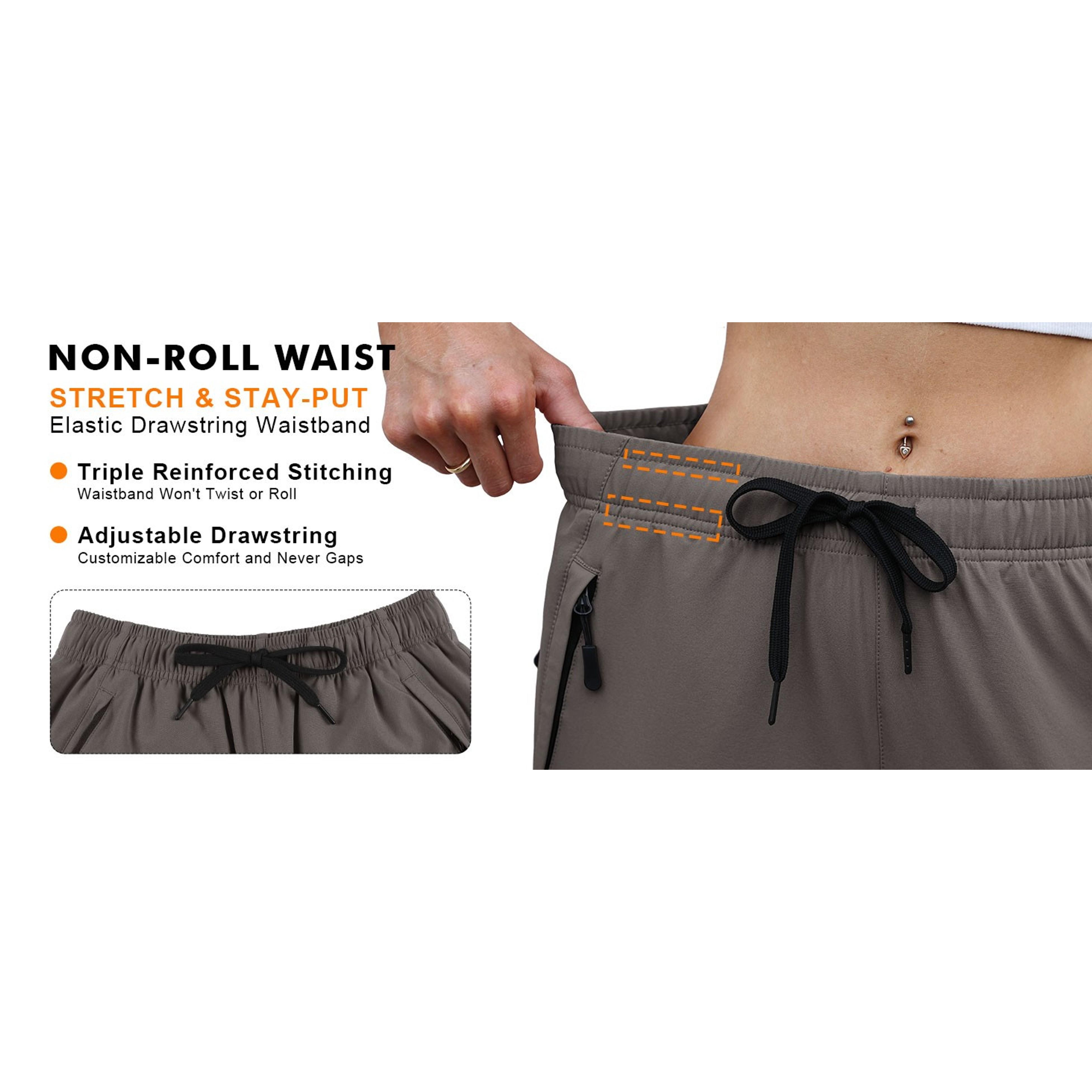 Women's UPF 50+ Water-Resistant Quick-Dry Stretch Hiking Cargo Pants with 5 Zip Pockets