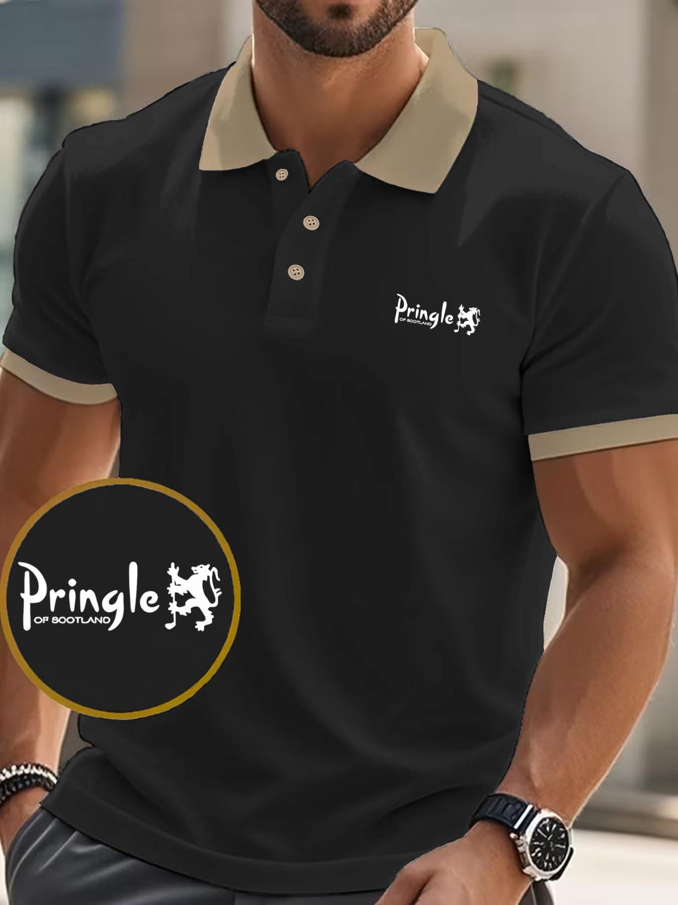 Revolutionize Your Style with Scottish Lion Design Polo Shirt, Short Sleeve Slim-Fit Casual Wear for Spring & Fall, Unique Print Pattern
