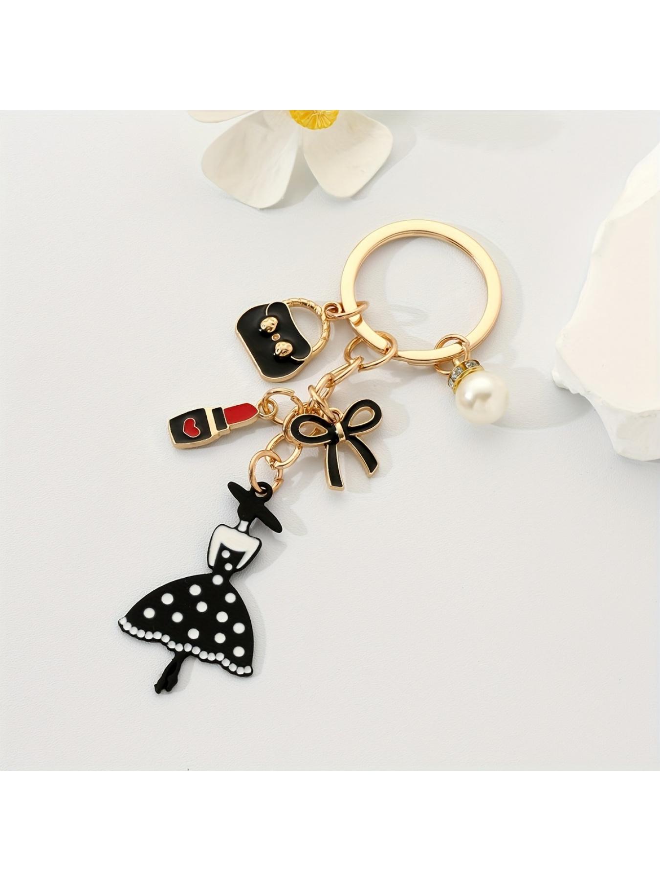 1pc, Modern Lipstick Bag, Keychain, Cute Retro Keychain, Ring, Wallet Bag, Backpack, Charming Earplugs, Box Lid Additions