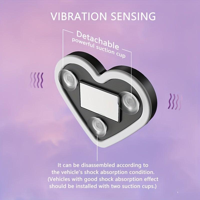 Solar Heart LED Car Light, Ice Blue Blue Colors, No Wiring Needed, Cute Car Decoration, Warm Home Atmosphere, Internal Use