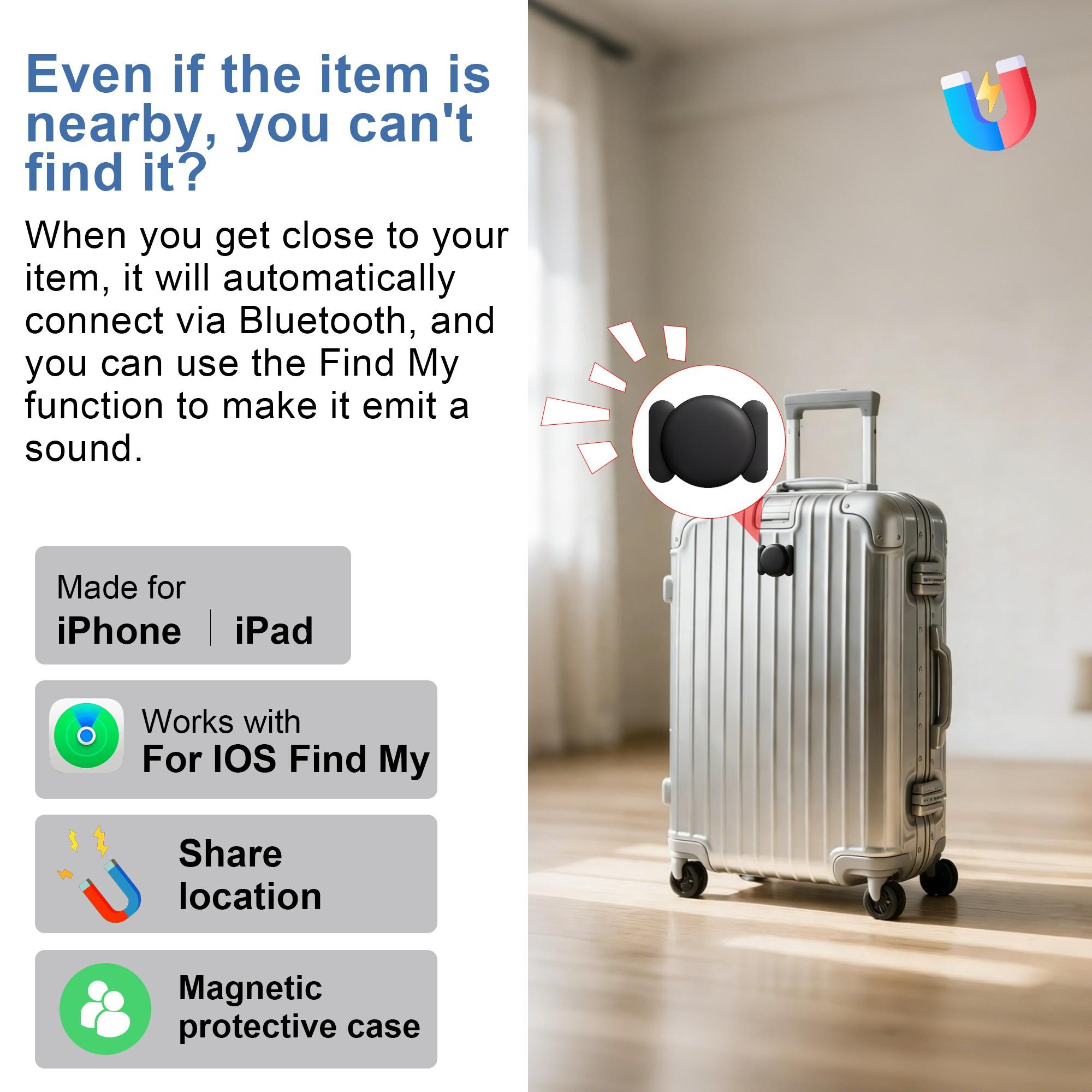 1pc Mini Lost Device with High-Quality Magnetic Case, Vehicle Locator, Item Tracker, Suitable for Cars, Bikes, Motorcycles, Pets, Luggage, iOS System Only