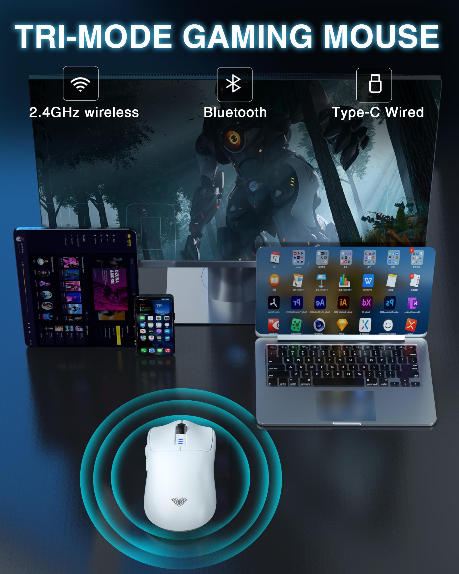 AULA F108 PRO Full Size Wireless Keyboard and Mouse Combo, keyboard with Screen & Knob SC580 Tri-Mode Connection Gaming Mouse Gaming Accessories TikTokShopfalldealsforyou