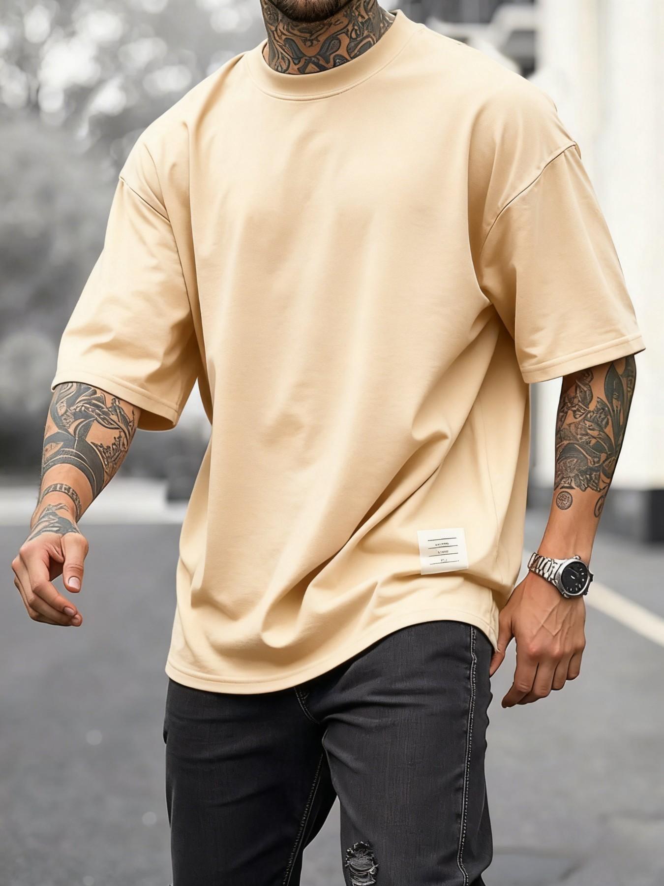 Men's Plus Size Round Neck Short Sleeve Shirt, Ultra Comfortable Everyday Wear, Casual Streetwear Oversized Style, Perfect for Daily Use Men's Plus Size Round Neck Short Sleeve Shirt, Ultra Comfortable Everyday Wear, Casual Streetwear Oversized Style, Perfect for Daily Use