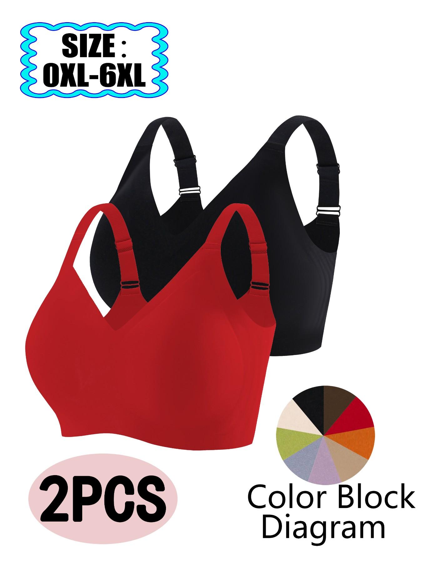 【Plus Size】 Solid Buckle Wireless Push Up Bra, Comfortable Breathable Bralettes for Daily Wear, Women's Underwear for All Seasons