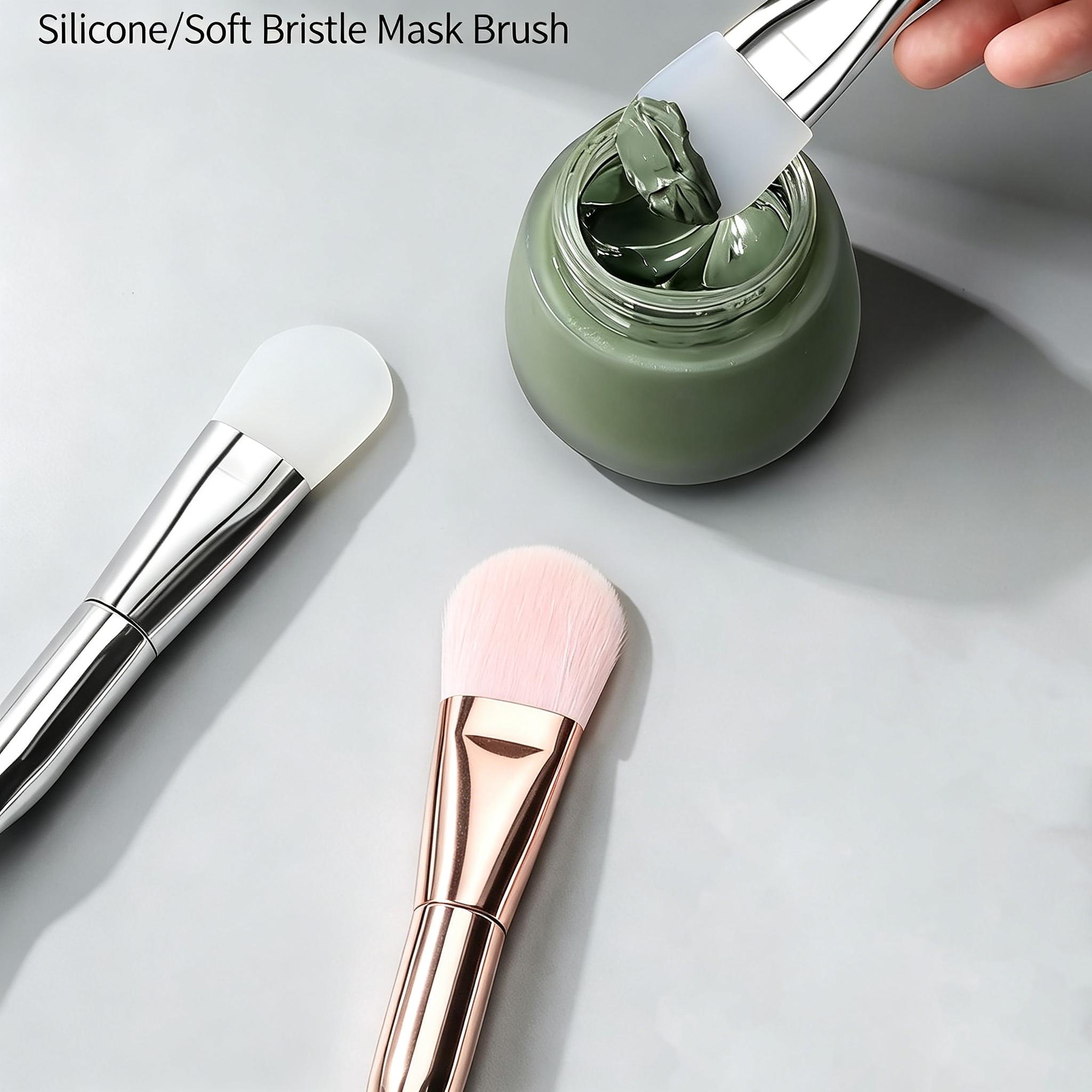Silicone Mask Brush Set, Soft Bristle Beauty Tools, 2-Pack Application Brushes, Professional Salon Use, Gentle Skin Care Accessories, Beauty Equipment
