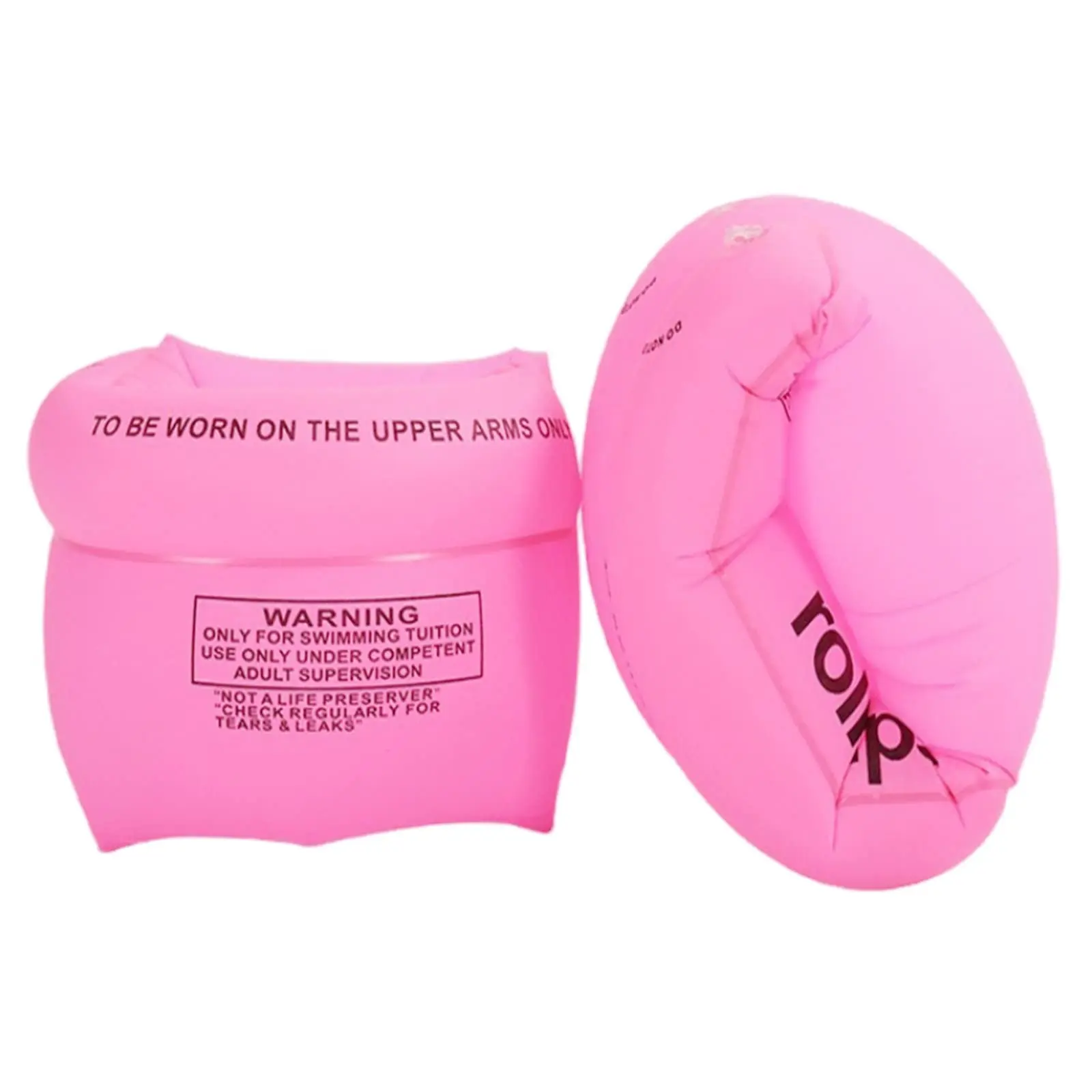Inflatable Soft Plastic Drum-Shape Water Safety Arm Floaties for Kids & Adults, 2-4 Pack Pool Arm Bands, Swimming Training Equipment