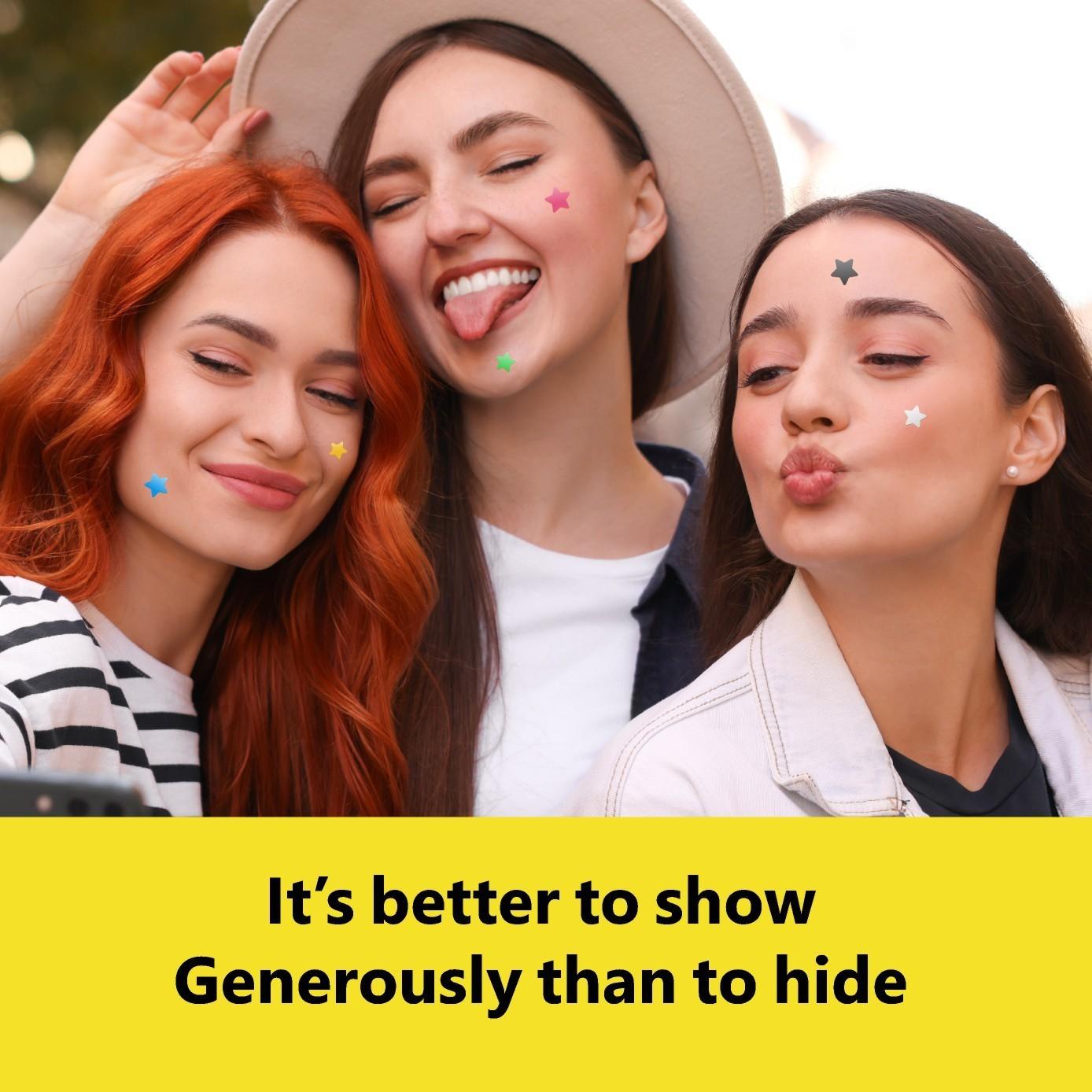 60 Pcs Star-Shaped Facial Acne Patches, Cute Colorful Hydrocolloid Acne Patches, Waterproof Concealer, Teen & Adult Skincare Gift