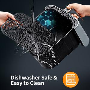 Air Fryer, 9 Quart 6-in-1 Electric Hot XL Airfryer Oven Oilless Cooker, Large Family Size LCD Touch Control Panel and Nonstick Basket, ETL Certified, 1750W