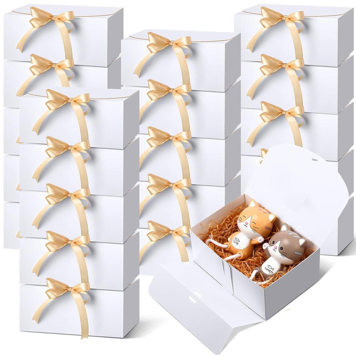 Gift Box Set With Lids, Deluxe Black Gift Box With Ribbon, Proposal Boxes, Best Man Proposal Boxes, Bridesmaid Boxes, Chocolate Candy Boxes For Graduation Gifts. Gift Boxes With Bow Ribbon Packaging Suitable For Weddings, Engagements, Birthday