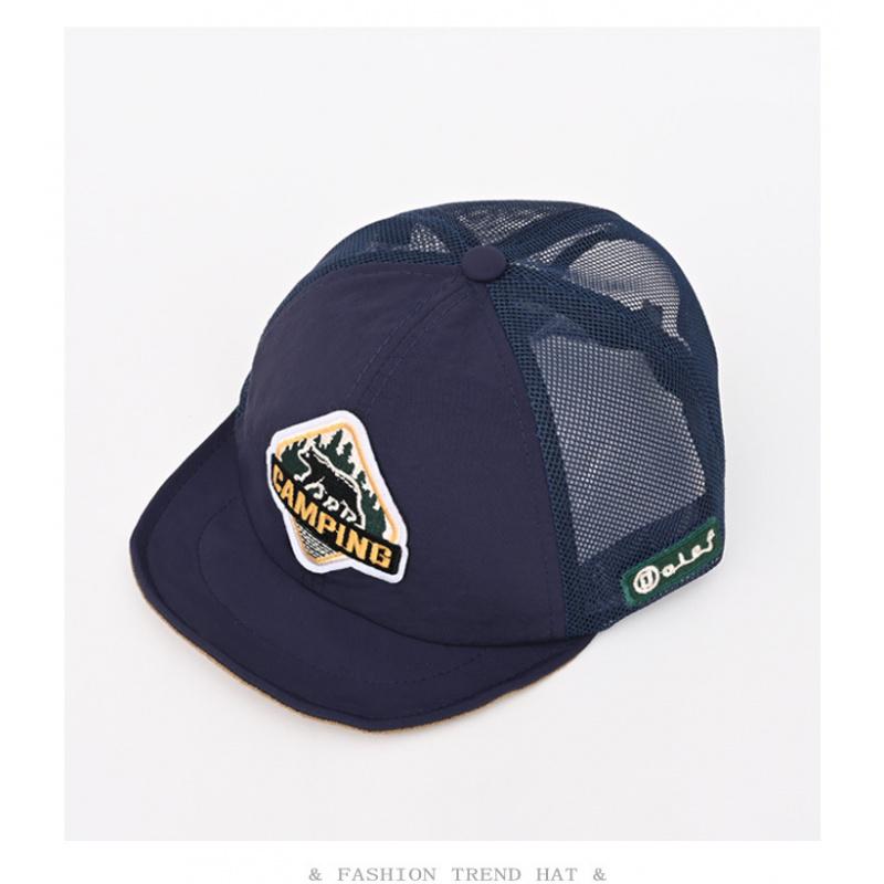 American retro style rolled brim short-brim mesh baseball cap for men and women, summer outdoor sunshade, quick-dry, breathable, sun-protective, soft-brimmed baseball cap