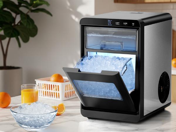 Antarctic Star Ice Maker 45Lbs/Day Quick 10-15min Self-Cleaning 24H Timer Clear Visual double door,for Home Office Bar Party   Icemakermachine  【TikTokShopBlackFriday】