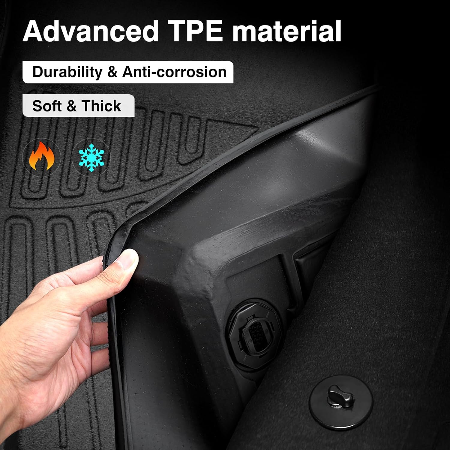 Canvcle TPE Floor Mats for Toyota Corolla 2014-2019 All Weather Guard Liner Non-Slip Black Car Interior Kit Accessories Sedan Only
